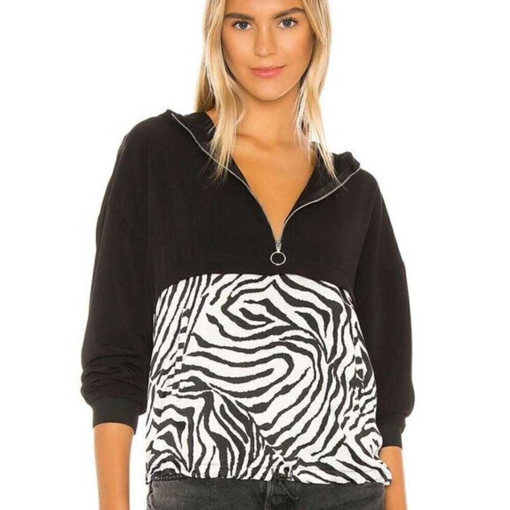 NWT SUPERDOWN 𝅺SUPERDOWN Tilly Zip up Jacket Black Zebra print S - Picture 8 of 10